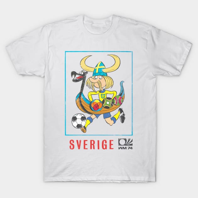 Sverige / Sweden 70s Football Retro Fan Design T-Shirt by DankFutura